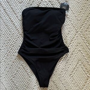 NWT Shade & Shore Black One Piece Bathing Suit | One Piece Swimsuit | Black